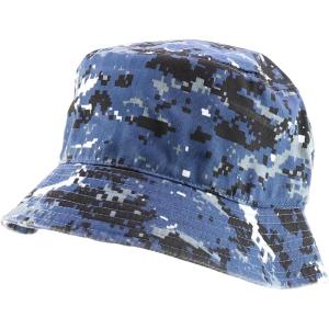 imageTrendy Apparel Shop Washed Cotton Fisherman Short Brim Bucket HatNavy Dark Camo