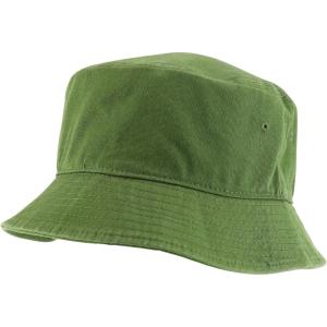 imageTrendy Apparel Shop Washed Cotton Fisherman Short Brim Bucket HatOlive
