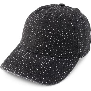 imageTrendy Apparel Shop Womens Unstructured Fashion Printed Ponytail Baseball CapBlack White Polka Dots