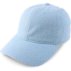 imageTrendy Apparel Shop Womens Unstructured Fashion Printed Ponytail Baseball CapLight Blue White Polka Dots