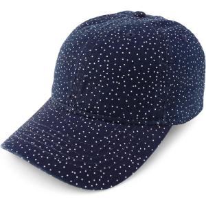 imageTrendy Apparel Shop Womens Unstructured Fashion Printed Ponytail Baseball CapNavy White Polka Dots