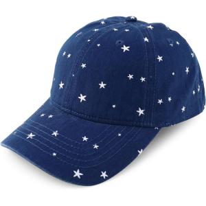 imageTrendy Apparel Shop Womens Unstructured Fashion Printed Ponytail Baseball CapNavy White Stars