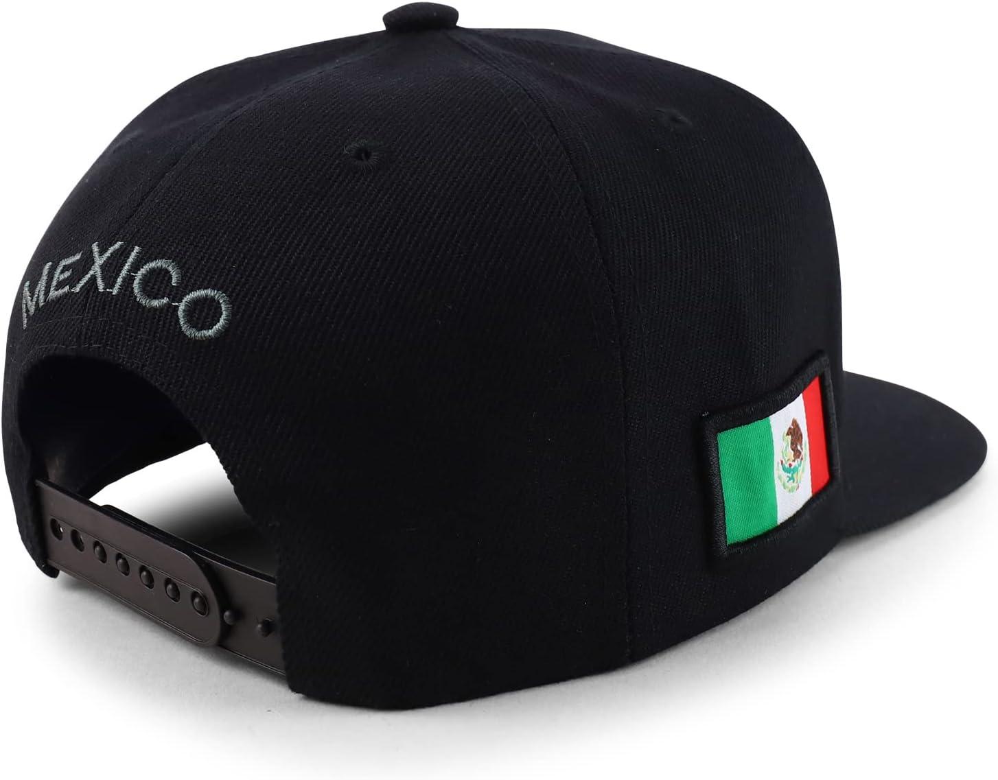 imageTrendy Apparel Shop Cities of Mexico Circular Logo Embroidered Flatbill Snapback Baseball CapDurango Charcoal Black