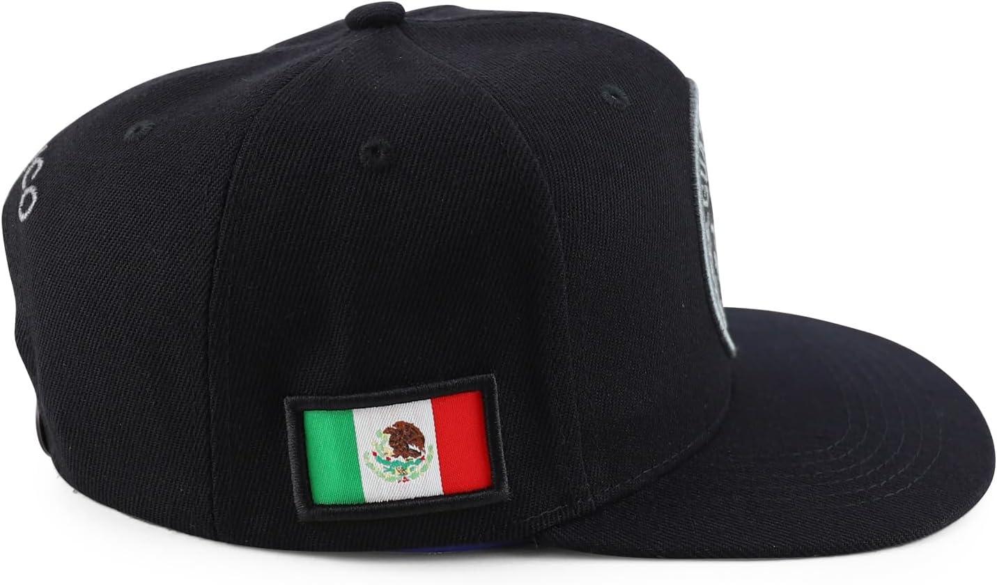 imageTrendy Apparel Shop Cities of Mexico Circular Logo Embroidered Flatbill Snapback Baseball CapGuanajuato Charcoal  Black