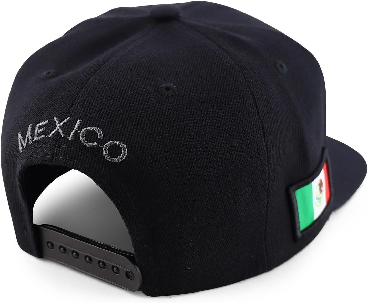 imageTrendy Apparel Shop Cities of Mexico Circular Logo Embroidered Flatbill Snapback Baseball CapGuanajuato Charcoal  Black