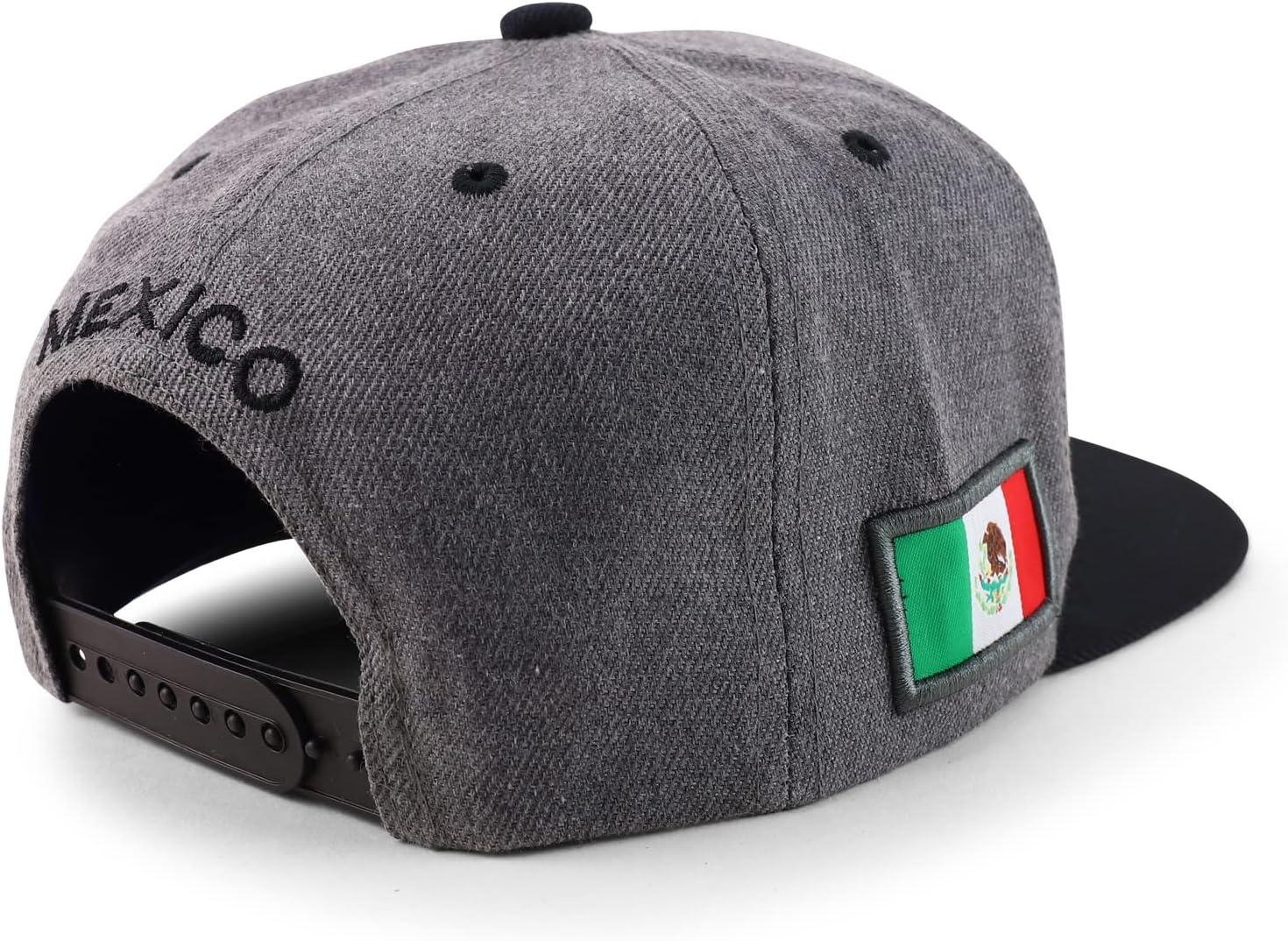 imageTrendy Apparel Shop Cities of Mexico Circular Logo Embroidered Flatbill Snapback Baseball CapJalisco Charcoal  Charcoal Black
