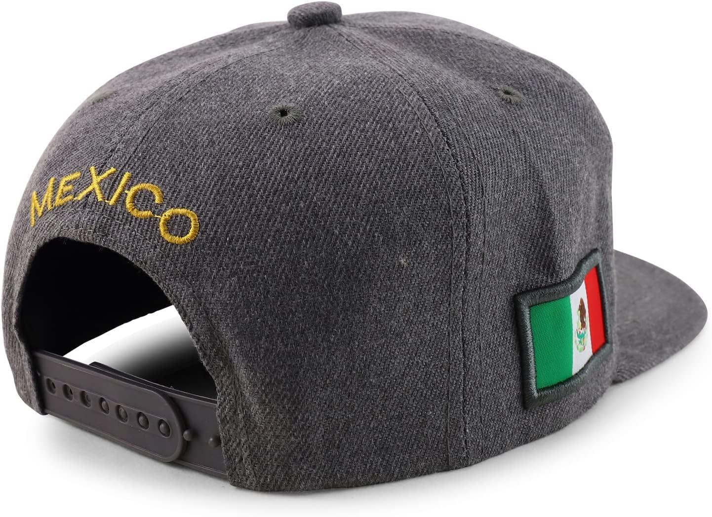 imageTrendy Apparel Shop Cities of Mexico Circular Logo Embroidered Flatbill Snapback Baseball CapJalisco Gold  Charcoal