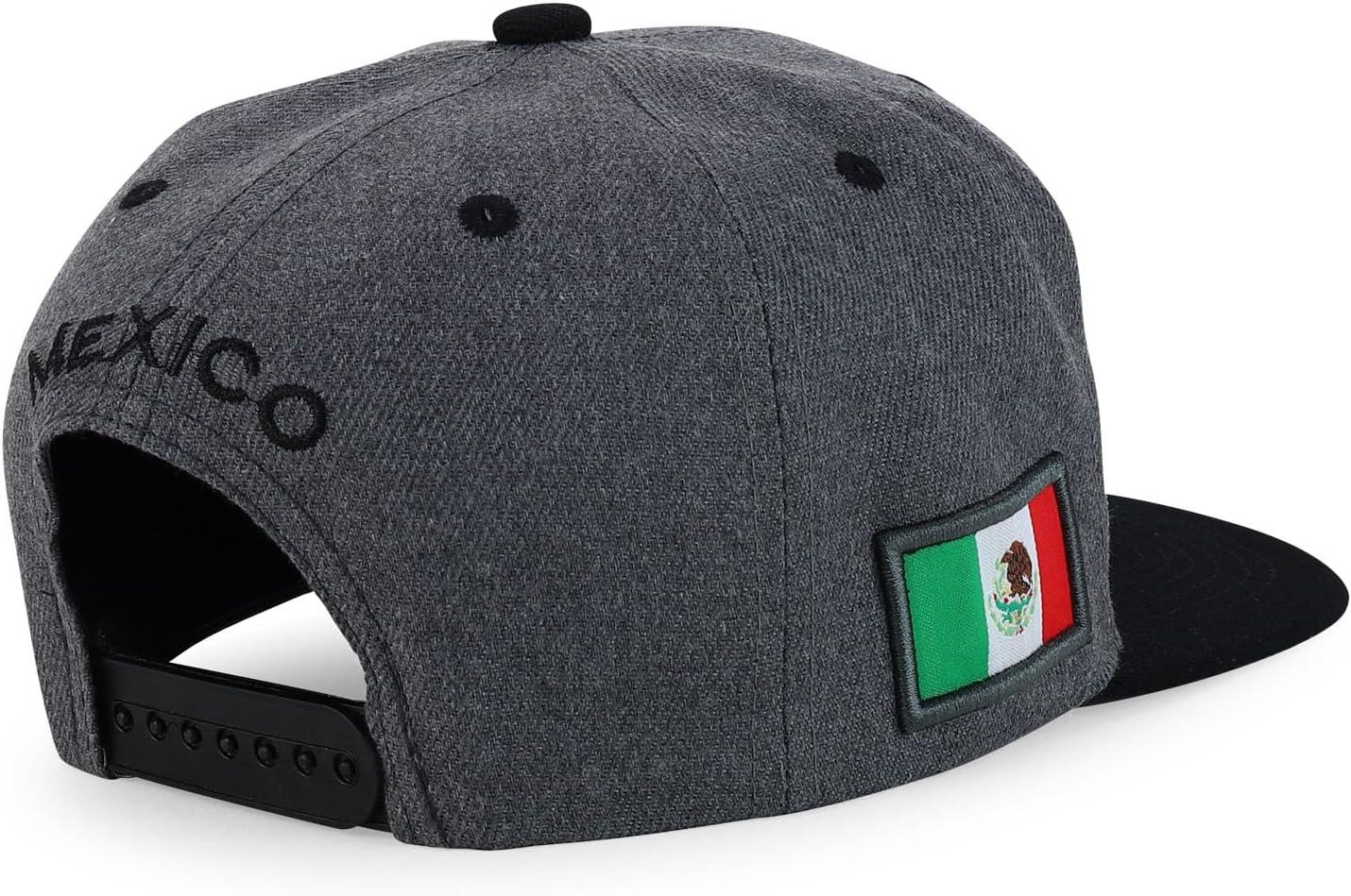 imageTrendy Apparel Shop Cities of Mexico Circular Logo Embroidered Flatbill Snapback Baseball CapSinaloa Charcoal  Charcoal Black