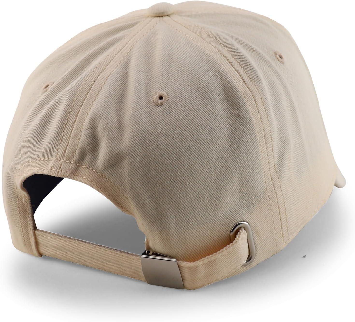 imageTrendy Apparel Shop Oversize XL Casual Plain 6 Panel Unstructured Cotton Dad HatBeige