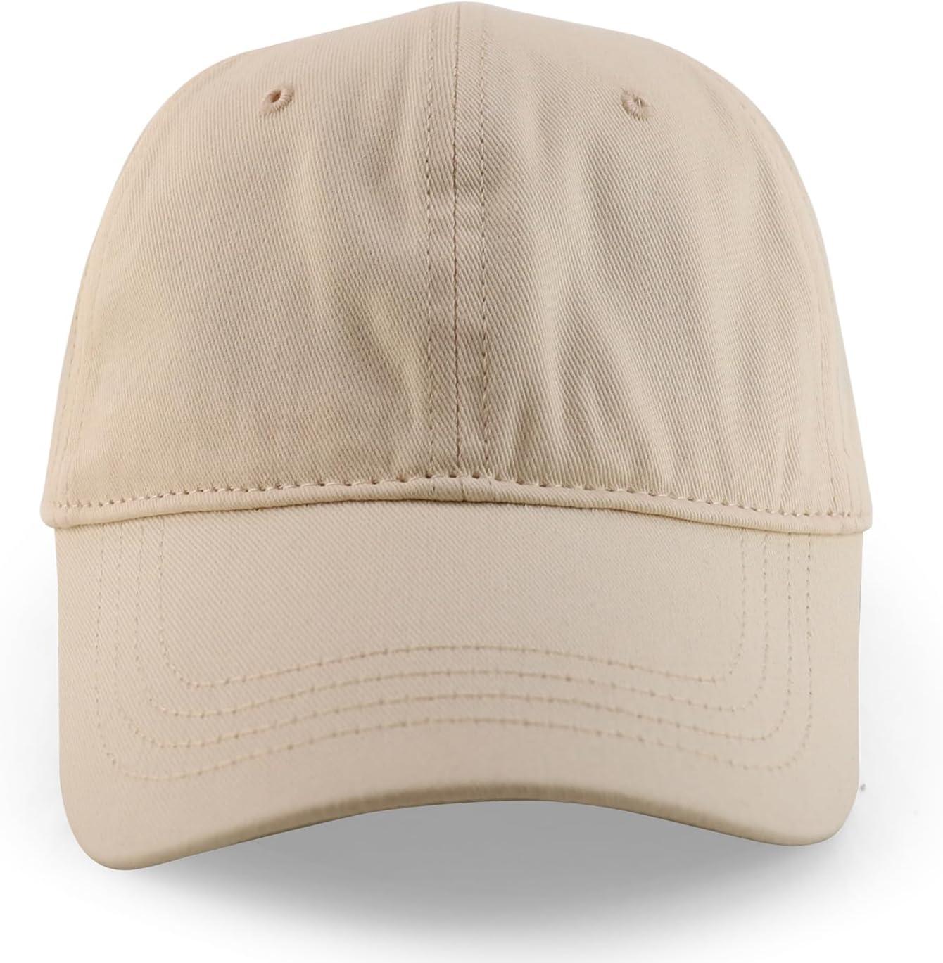 imageTrendy Apparel Shop Oversize XL Casual Plain 6 Panel Unstructured Cotton Dad HatBeige