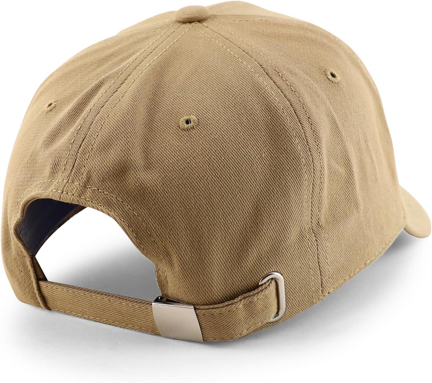 imageTrendy Apparel Shop Oversize XL Casual Plain 6 Panel Unstructured Cotton Dad HatKhaki