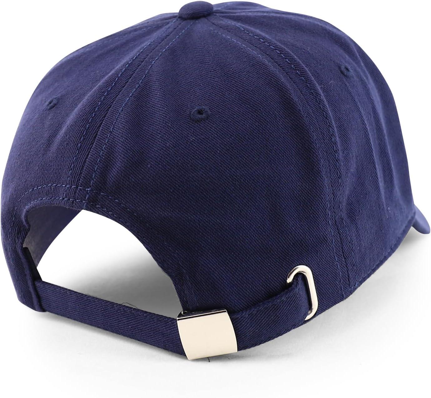 imageTrendy Apparel Shop Oversize XL Casual Plain 6 Panel Unstructured Cotton Dad HatNavy