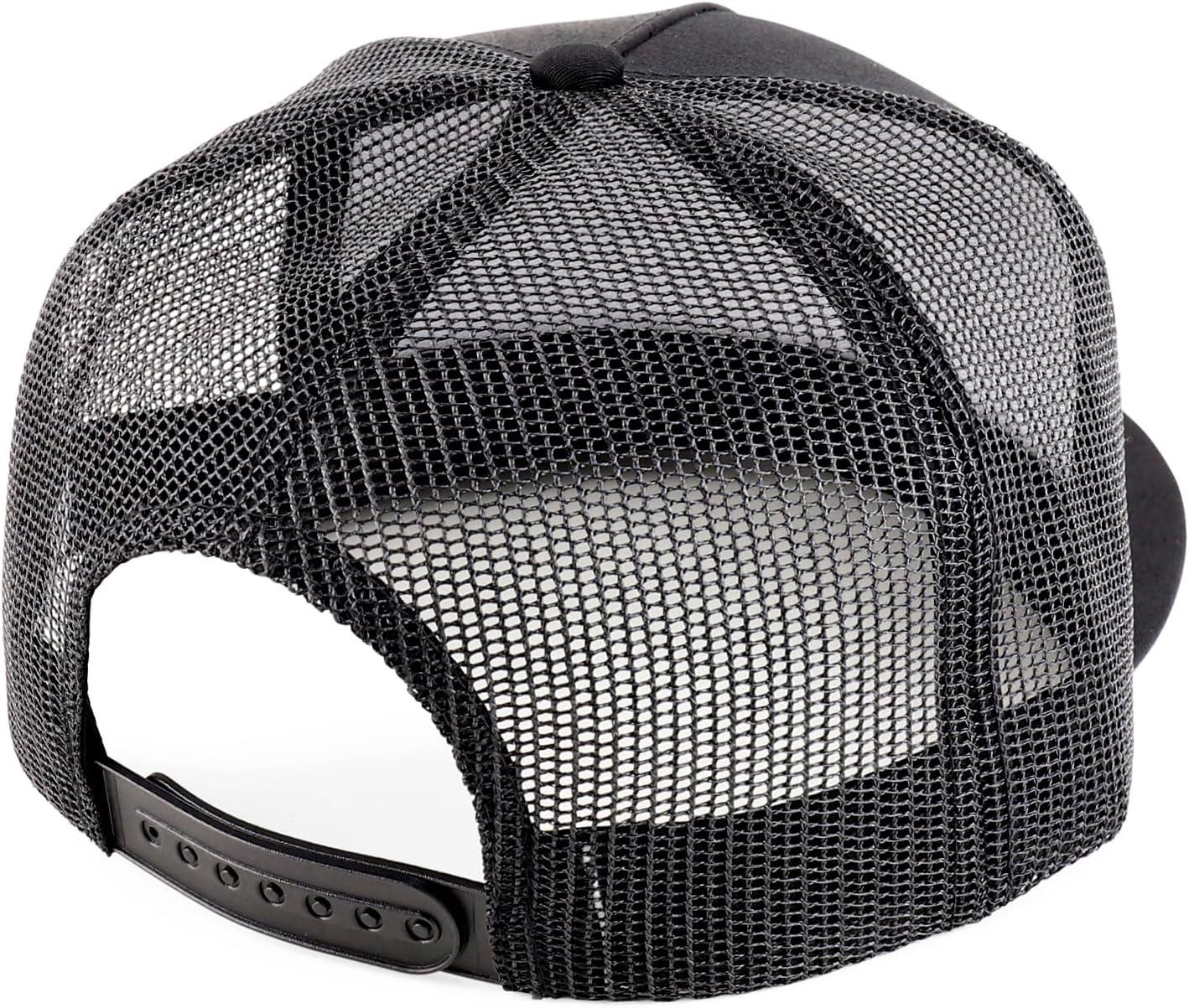 imageTrendy Apparel Shop Oversize XXL Plain 5 Panel Trucker Flat Bill Mesh Snapback CapBlack