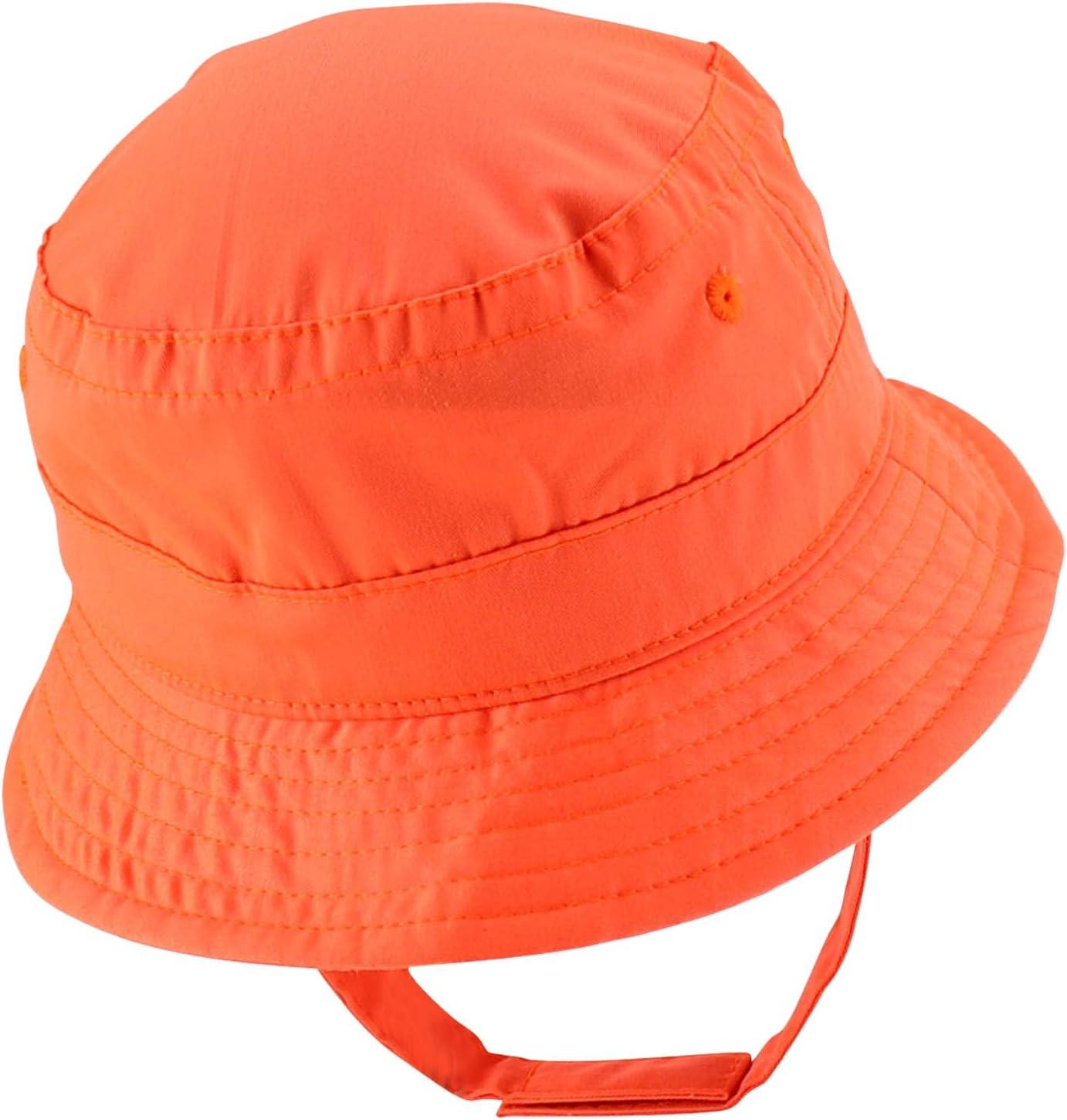 imageTrendy Apparel Shop Rainbow Embroidered Patch Infant Lightweight Bucket Hat with Chin StrapOrange