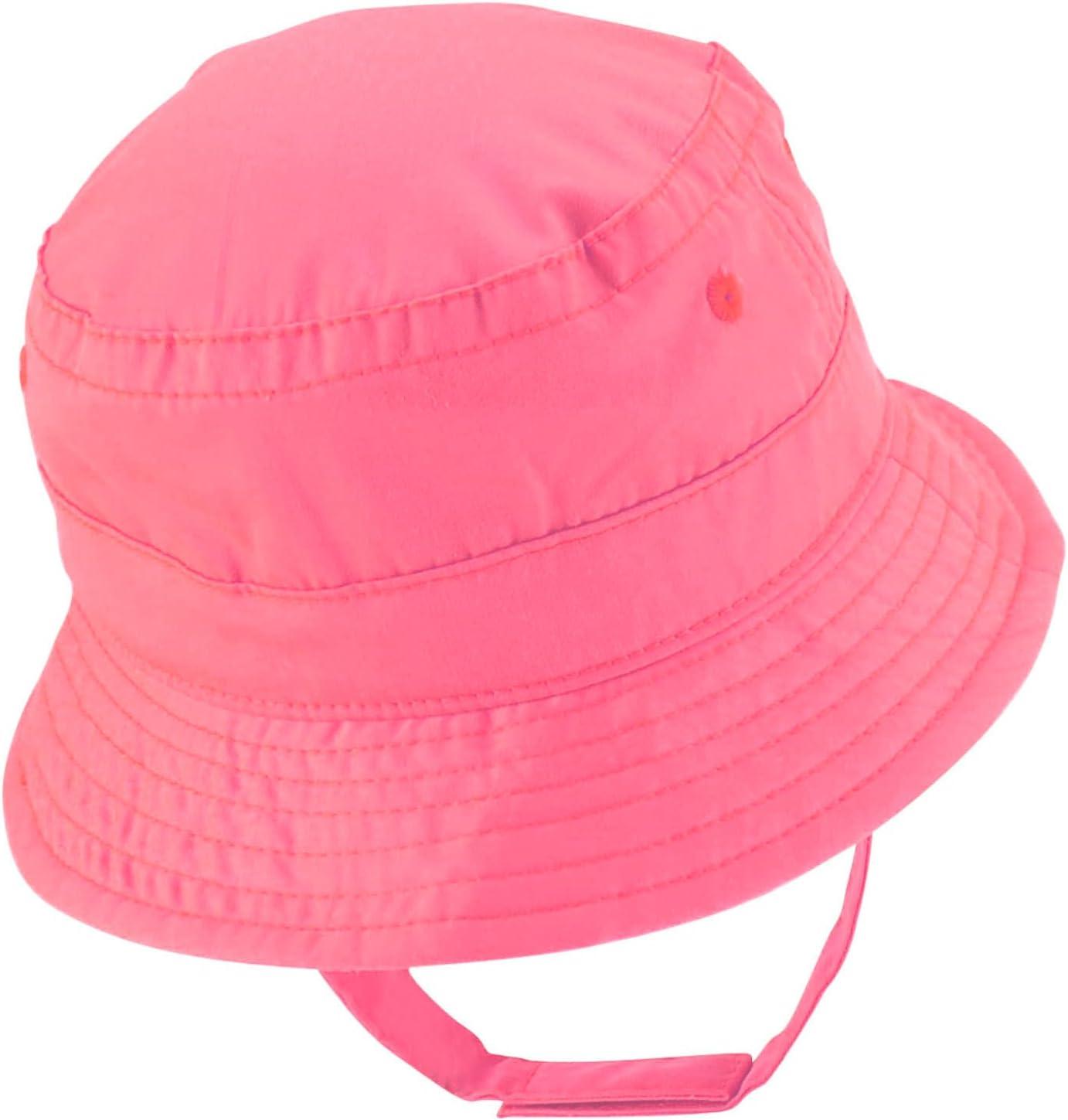 imageTrendy Apparel Shop Rainbow Embroidered Patch Infant Lightweight Bucket Hat with Chin StrapPink