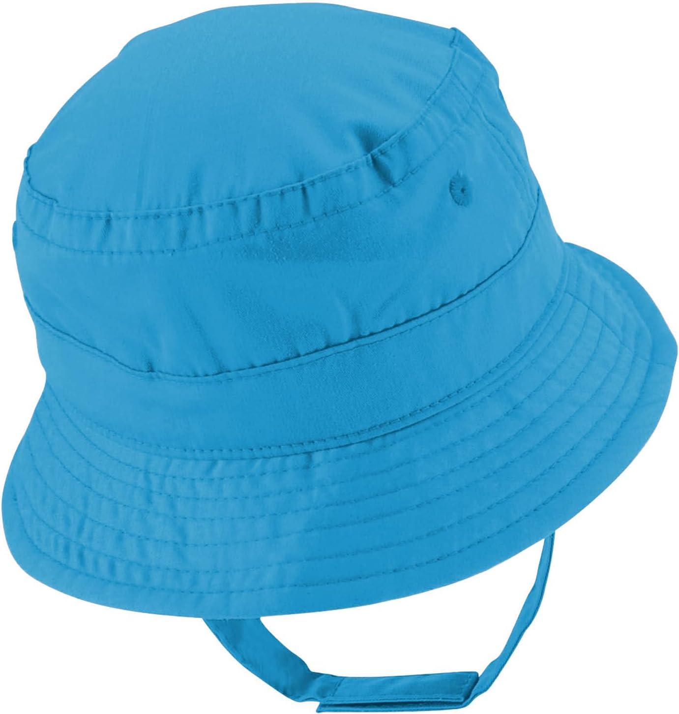 imageTrendy Apparel Shop Rainbow Embroidered Patch Infant Lightweight Bucket Hat with Chin StrapTeal