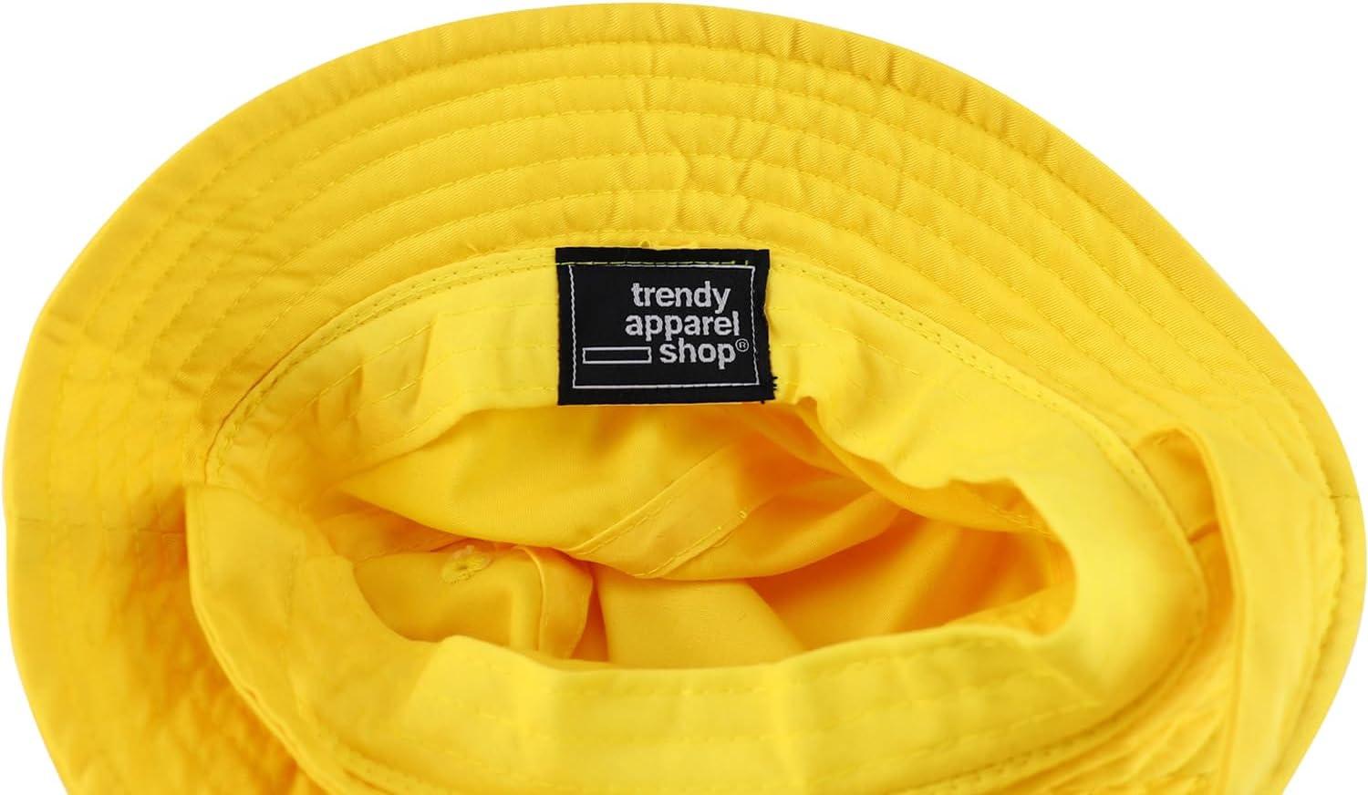 imageTrendy Apparel Shop Rainbow Embroidered Patch Infant Lightweight Bucket Hat with Chin StrapYellow