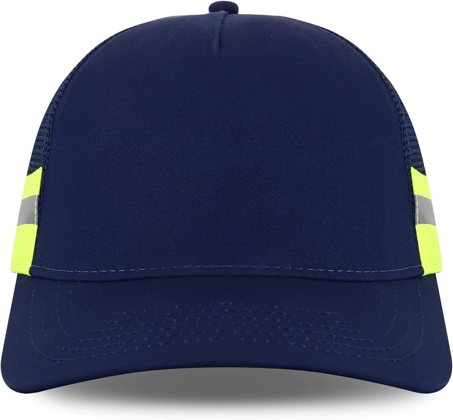 imageTrendy Apparel Shop Reflector HighVisibility Constructed Trucker CapNavy
