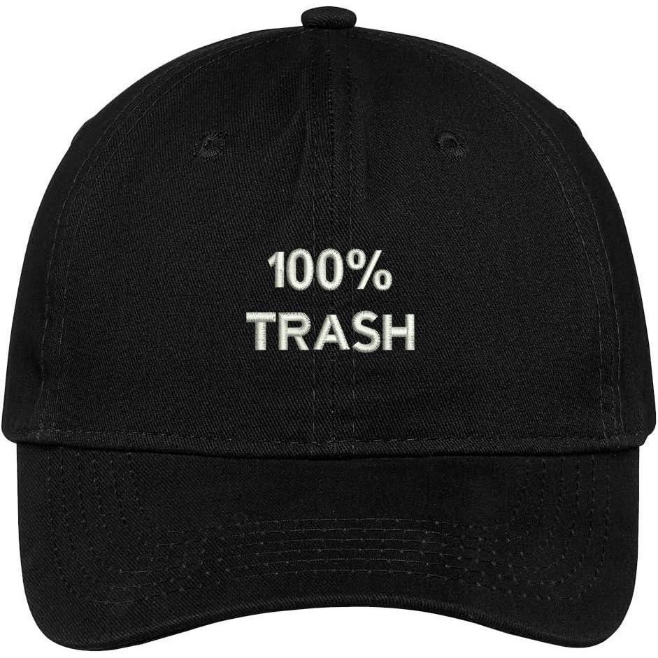 imageTrendy Apparel Shop 100 Trash Embroidered Cap Premium Cotton Dad HatBlack