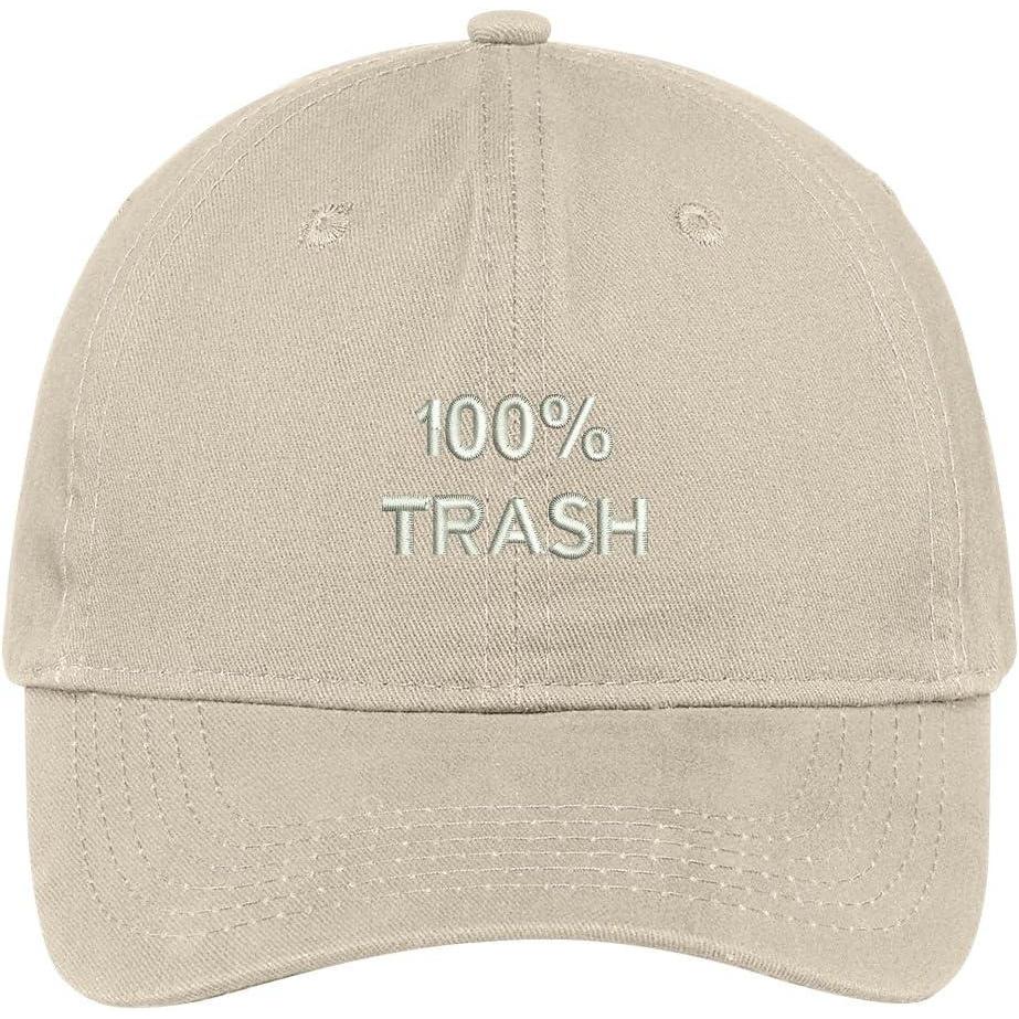 imageTrendy Apparel Shop 100 Trash Embroidered Cap Premium Cotton Dad HatStone