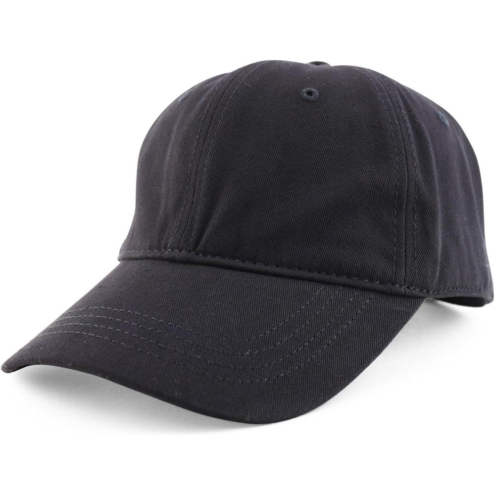 imageTrendy Apparel Shop Oversize XL Casual Plain 6 Panel Unstructured Cotton Dad HatBlack