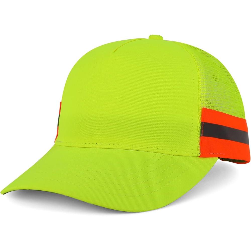 imageTrendy Apparel Shop Reflector HighVisibility Constructed Trucker CapYellow