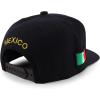 imageTrendy Apparel Shop Cities of Mexico Circular Logo Embroidered Flatbill Snapback Baseball CapBaja California Gold  Black