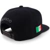 imageTrendy Apparel Shop Cities of Mexico Circular Logo Embroidered Flatbill Snapback Baseball CapDurango Charcoal Black