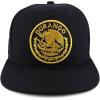 imageTrendy Apparel Shop Cities of Mexico Circular Logo Embroidered Flatbill Snapback Baseball CapDurango Gold  Black