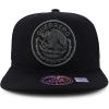 imageTrendy Apparel Shop Cities of Mexico Circular Logo Embroidered Flatbill Snapback Baseball CapGuerrero Charcoal  Black