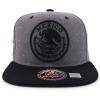 imageTrendy Apparel Shop Cities of Mexico Circular Logo Embroidered Flatbill Snapback Baseball CapMexico Charcoal  Charcoal Black