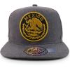 imageTrendy Apparel Shop Cities of Mexico Circular Logo Embroidered Flatbill Snapback Baseball CapMexico Gold  Charcoal