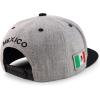 imageTrendy Apparel Shop Cities of Mexico Circular Logo Embroidered Flatbill Snapback Baseball CapMexico Grey  Grey Black