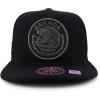 imageTrendy Apparel Shop Cities of Mexico Circular Logo Embroidered Flatbill Snapback Baseball CapOaxaca Charcoal  Black