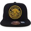 imageTrendy Apparel Shop Cities of Mexico Circular Logo Embroidered Flatbill Snapback Baseball CapOaxaca Gold  Black