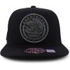 imageTrendy Apparel Shop Cities of Mexico Circular Logo Embroidered Flatbill Snapback Baseball CapZacatecas Charcoal  Black