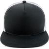 imageTrendy Apparel Shop Oversize XXL Plain 5 Panel Trucker Flat Bill Mesh Snapback CapBlack White