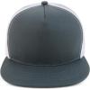 imageTrendy Apparel Shop Oversize XXL Plain 5 Panel Trucker Flat Bill Mesh Snapback CapDark Grey White