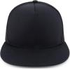 imageTrendy Apparel Shop Structured High Crown 5 Panel Round Flat Bill Trucker CapBlack