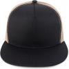 imageTrendy Apparel Shop Structured High Crown 5 Panel Round Flat Bill Trucker CapBlack Khaki