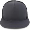 imageTrendy Apparel Shop Structured High Crown 5 Panel Round Flat Bill Trucker CapDark Grey Black