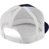 imageTrendy Apparel Shop Structured High Crown 5 Panel Round Flat Bill Trucker CapNavy White