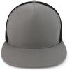 imageTrendy Apparel Shop Structured High Crown 5 Panel Round Flat Bill Trucker CapSilver Black