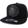 imageTrendy Apparel Shop Cities of Mexico Circular Logo Embroidered Flatbill Snapback Baseball CapDurango Charcoal Black