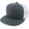 imageTrendy Apparel Shop Oversize XXL Plain 5 Panel Trucker Flat Bill Mesh Snapback CapDark Grey White