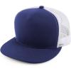 imageTrendy Apparel Shop Oversize XXL Plain 5 Panel Trucker Flat Bill Mesh Snapback CapNavy White
