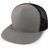 imageTrendy Apparel Shop Structured High Crown 5 Panel Round Flat Bill Trucker CapSilver Black