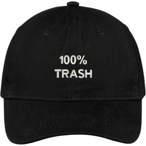imageTrendy Apparel Shop 100 Trash Embroidered Cap Premium Cotton Dad HatBlack