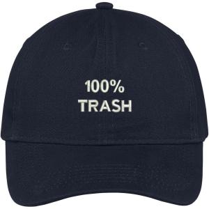 imageTrendy Apparel Shop 100 Trash Embroidered Cap Premium Cotton Dad HatNavy