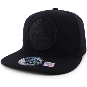 imageTrendy Apparel Shop Cities of Mexico Circular Logo Embroidered Flatbill Snapback Baseball CapJalisco Black  Black